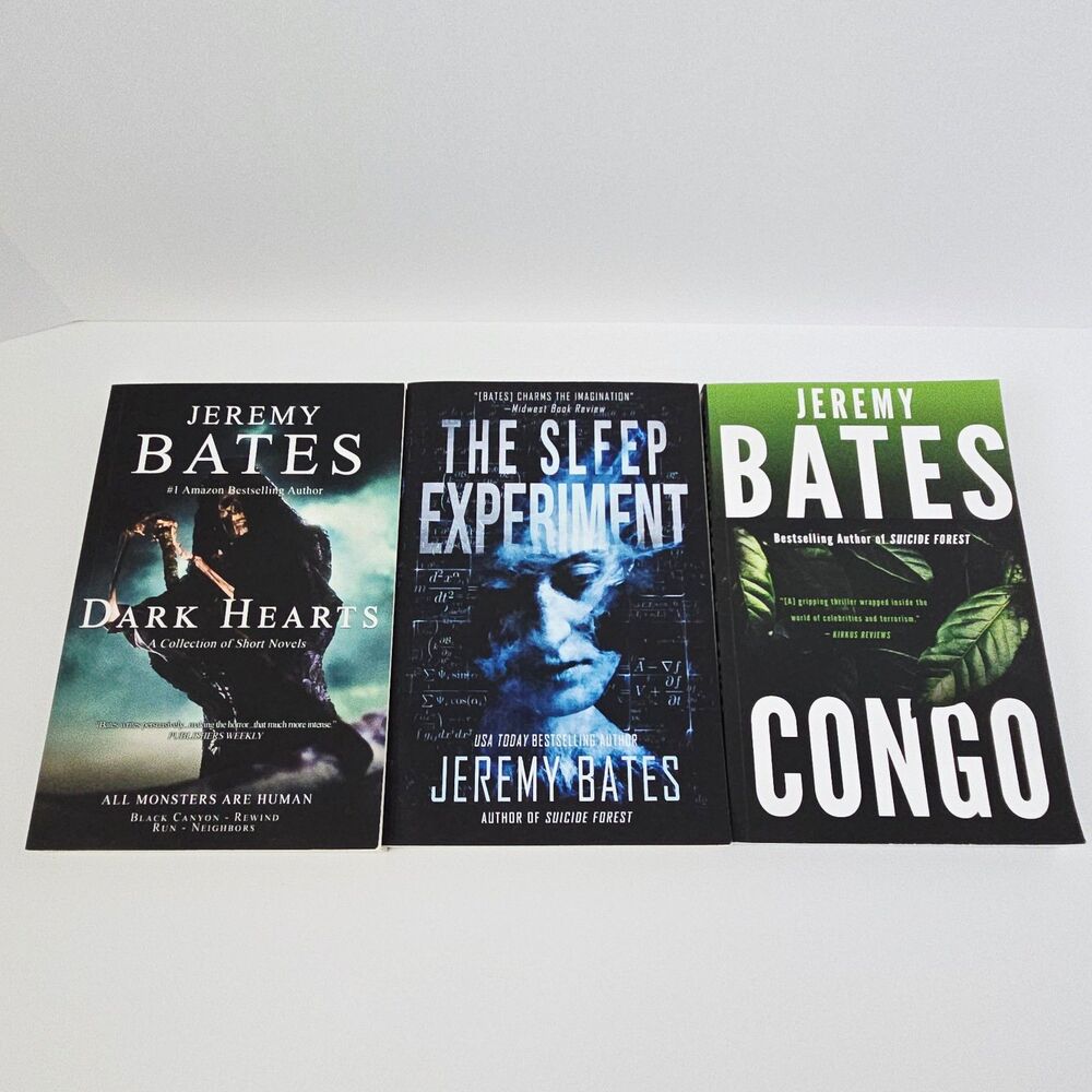 Jeremy Bates Lot of 3 Paperback Books Bundle Novels Short Stories Horror Book